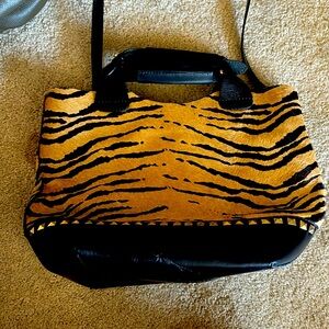 Medium all real leather with pony hair bag